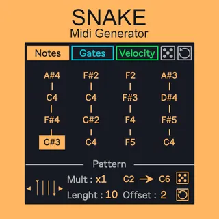 MDD SnAkE Midi Generator screenshot