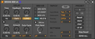 MOOG 500 Series Analog Delay - MIDI CTRL screenshot