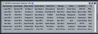 MC303 Instrument Selector screenshot