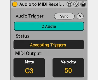 Audio to MIDI Receiver screenshot