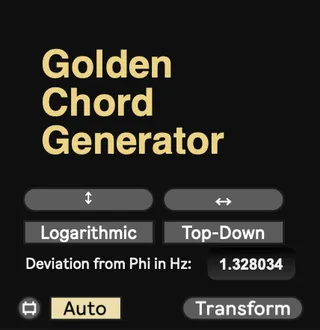 Golden Ratio and Phi Chord and Note Transformer screenshot