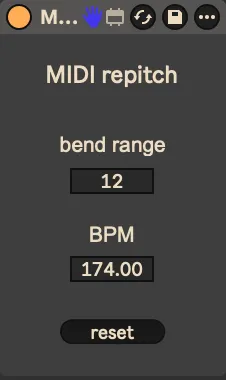 MIDI repitch screenshot
