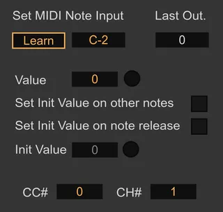 MIDI Note to CC screenshot
