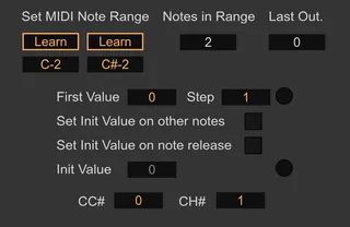 MIDI Note Range to CC screenshot
