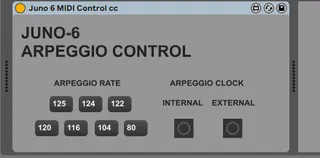 Juno 6 arpeggiator control for MIDI KIT JU6KBD screenshot