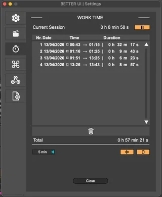 Worktimer .BetterUI screenshot