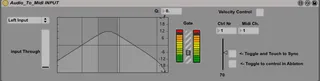 REALTIME Audio To Midi Converter INPUT screenshot