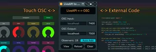LiveAPI to OSC screenshot