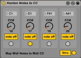 Kenton Modular Note to Midi CC Mapper screenshot