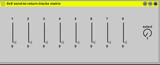 8x8 send-to-return-tracks matrix screenshot