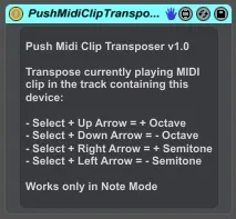 Push Midi Clip Transposer screenshot