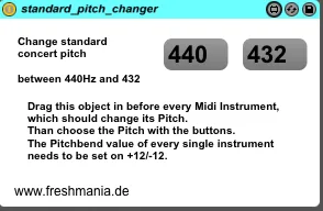 Standard concert pitch changer screenshot