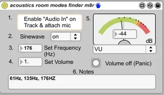 acoustics - room modes finder m8r screenshot