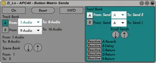 APC40 Button Matrix Sends screenshot