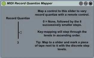 MIDI Record Quantize Mapper screenshot