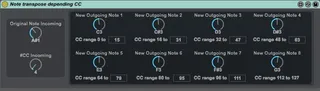 Note transpose depending CC value screenshot