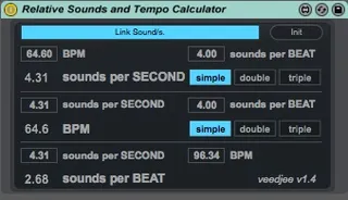 Relative Sounds and Tempo Calculator screenshot