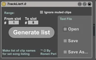 TrackList screenshot