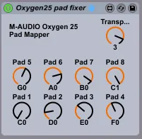 M-Audio Oxygen 25 Pad Fixer screenshot