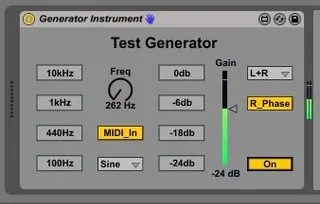 Test Generator Instrument Device screenshot