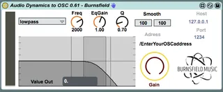 Audio Dynamics to OSC screenshot