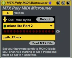 JL MTX Polyphonic MIDI Microtuner screenshot