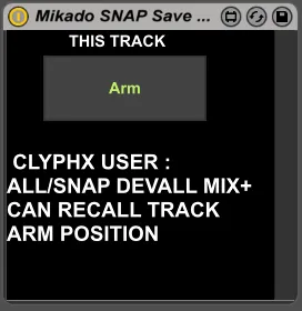 MIKADO ClyphX SNAP Save REC position screenshot