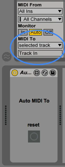 Auto MIDI To routing screenshot