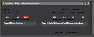 Resolume - Clips - OSC Address Generator screenshot