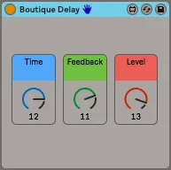 Boutique Delay Settings screenshot