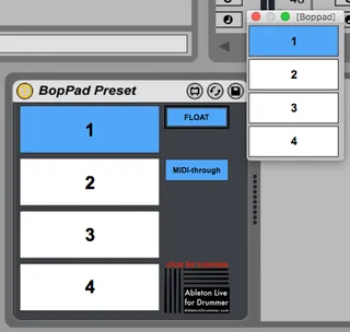BopPad Preset - pick from Ableton Live screenshot