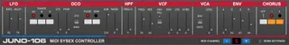 ROLAND JUNO-106 MIDI SysEx Controller screenshot