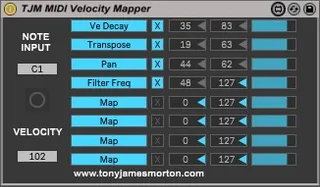 TJM MIDI Velocity Mapper screenshot