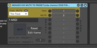 MIKADO KIK MUTE TO PRESET recall screenshot