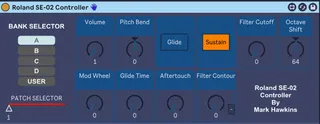 Roland SE-02 Controller screenshot