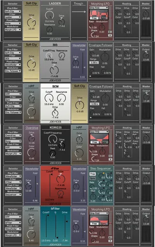 aFilter analog filters moog roland oberheim korg screenshot