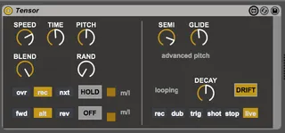 Tensor MIDI controller screenshot