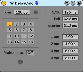 TW DelayCalc screenshot