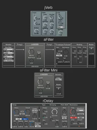 xEffects analog filter delay and reverb screenshot