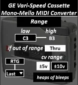 GE Vari-Speed Cassette Mono-Mello MIDI Converter screenshot