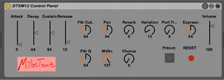 DTXM12 Control Panel screenshot