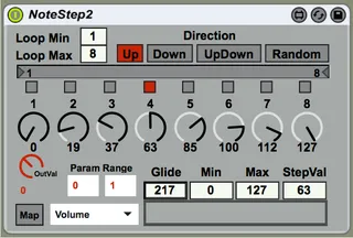 Note Trigger Parameter Step Sequencer screenshot