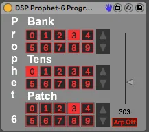 DSP Sequential Prophet 6 Patch Selector screenshot