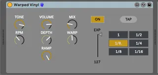 Chase Bliss Warped Vinyl mkii MIDI controller screenshot