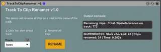 Track To Clip Renamer screenshot