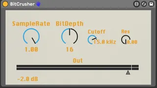 Basic Filtered Degrader BitCrusher screenshot