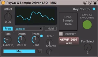 PsycoX Sample Driven LFO MIDI screenshot