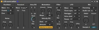 LXR snare editor screenshot