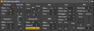 LXR clap-cymbal editor screenshot