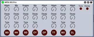 MFB-301 Pro MIDI control device screenshot